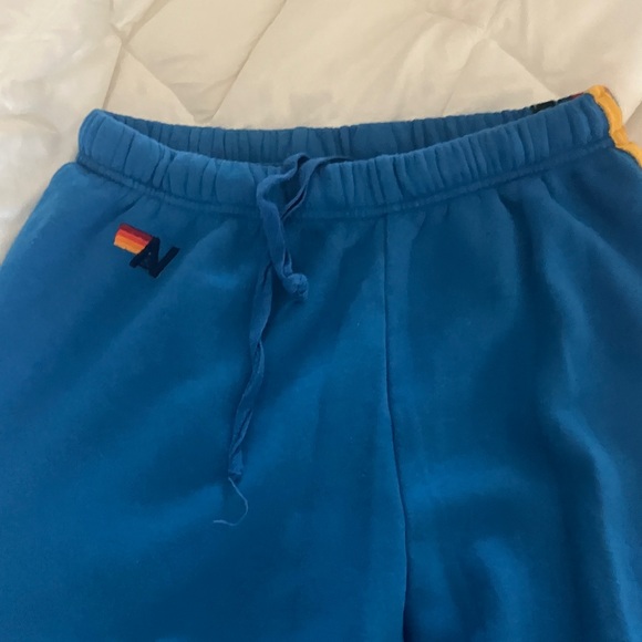 AVIATOR NATION 5 STRIPE SWEATPANTS IN OCEAN BLUE HIGH WAISTED SIZE MEDIUM - Picture 7 of 7